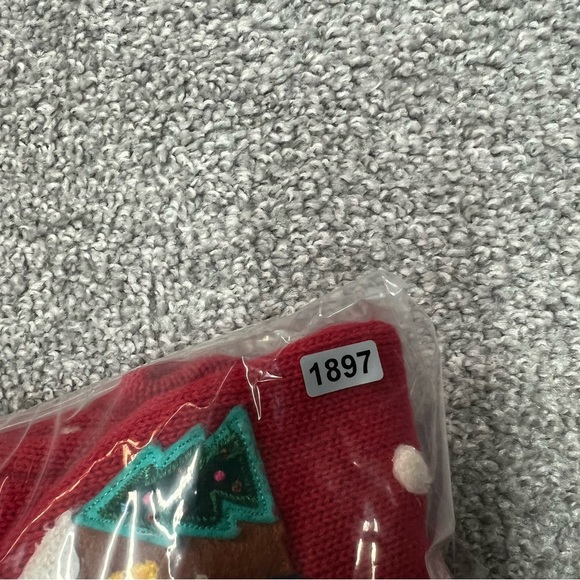 Marisa Christina Sweater Women Small Red Christmas 3D Gingerbread House Tree Vtg - Picture 7 of 7
